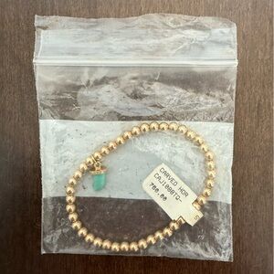 Gold Bracelet with Turquoise Horn Accent. REAL GOLD. REAL TURQUOISE. NWT